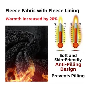 Close-up of black polar fleece fabric showing soft thermal lining with heat retention detail