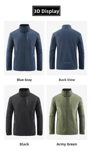 Détails de la veste polaire pour homme montrant l'avant et l'arrière en trois coloris