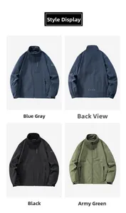 Détails des vestes en polaire épaisse en bleu gris, noir et vert armée pour hommes