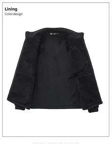 Detail of the warm fleece lining and ribbed cuffs on this black outdoor zip jacket