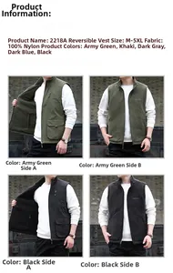 Guide des tailles et détails du tissu pour gilet réversible en polaire homme vert armée