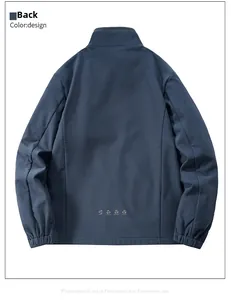 Vue arrière d'une veste polaire épaisse bleu marine pour homme avec ourlet élastique