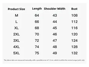 Tableau des tailles pour gilet polaire homme réversible du M au 5XL avec mesures