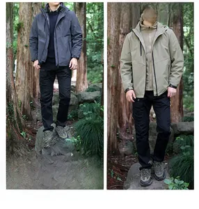 Veste d'hiver pour hommes avec fermetures éclair étanches et poignets ajustables en forêt