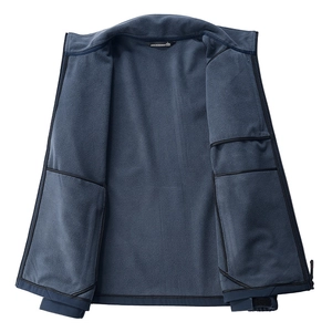 Veste en polaire bleu marine pour homme avec doublure grise douce et poche intérieure utile