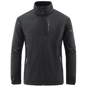 Veste en polaire noire pour homme avec col montant et poche zippée fonctionnelle