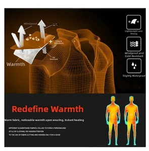 Detail showing windproof and breathable multi-layer thermal fabric with heat retention