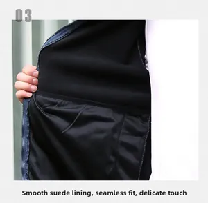 Detail view of the warm fleece lining and smooth satin interior with metal zipper