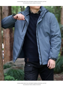 Veste coupe-vent pour homme avec fermeture éclair étanche et poches latérales
