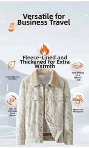 Detail der Herren-Cordjacke mit Marmordruck, Plüschvlieskragen und praktischen Taschen