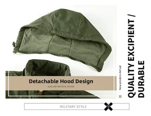 Detail of detachable hood with warm gray fleece lining on a green outdoor jacket