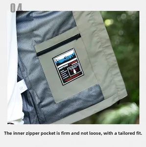 Close-up of internal zipper security pocket and breathable black mesh lining on jacket