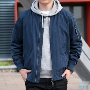 Veste Bombardier Décontractée pour Hommes 100% Coton Coupe-vent à Capuche Streetwear Mode Extérieure Veste de Travail Multi-poches