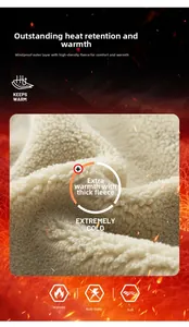 Close-up of thick beige lamb velvet fabric with thermal lock and anti-static features