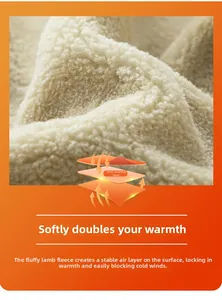 Detail of soft cream faux shearling lining showing thermal insulation texture and warmth