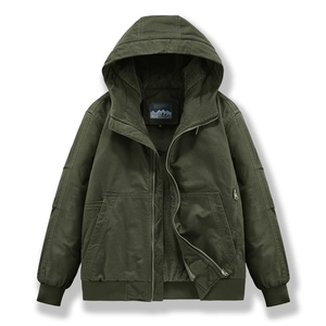 Herren Workwear Jacke Mit Kapuze Winter Schwere Baumwolle Segeltuch Mantel Sherpa Gefüttert Warm Winddicht Einfarbig Viele Taschen Casual Jacke