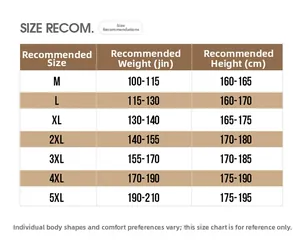Detailed size recommendation chart for waffle jacket with height and weight measurements