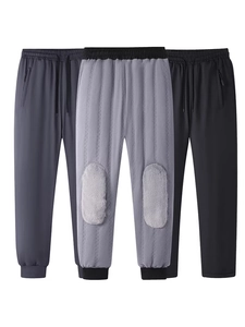 Three-pack of men's thermal fleece sweatpants with elastic waist and drawstring