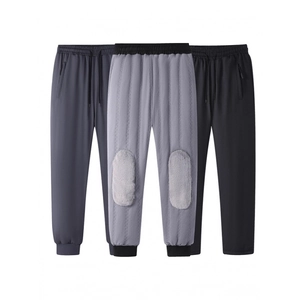 Pantalon d'Hiver Doublé Polaire pour Hommes Pantalon de Jogging Chaud Coupe-vent Décontracté Sport Extérieur Jogging Droit Poches Zippées