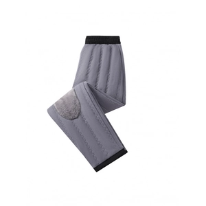 Pantalon thermique matelassé pour homme avec taille élastique et chevilles côtelées