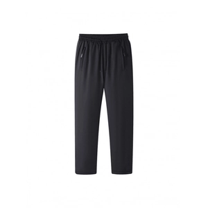 Pantalon de jogging thermique noir pour homme doublé polaire avec poches zippées et cordon