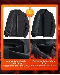 Detail view of men's business jacket showing padded quilted lining and sleek black exterior