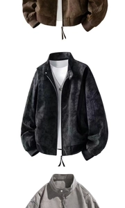 Comparaison détaillée de bombers en similicuir vintage en marron, noir et gris
