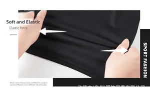 Detail shot showing the high elasticity and soft texture of black quick-dry sports fabric