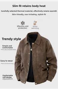 Close-up of vintage brown PU leather jacket featuring classic lapels and flap pockets
