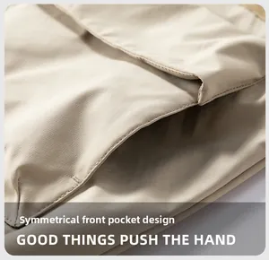 Detail shot of symmetrical oversized pockets on a khaki vintage pilot jacket