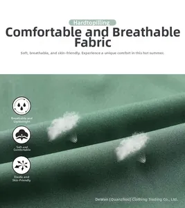 Detail of dark green quick-dry fabric showing anti-pilling texture and high elasticity