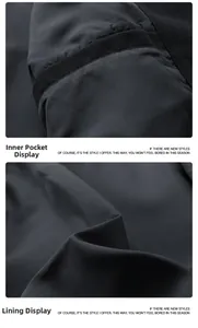 Detailed close-up showing the inner pocket and high-quality lining of the black jacket