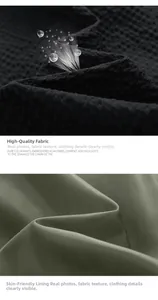 Detail of waterproof waffle-knit fabric and soft skin-friendly lining for men's jacket