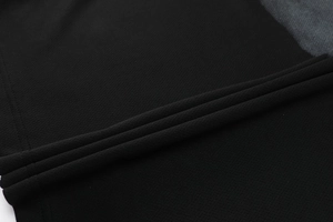 Macro view of high-performance breathable black mesh fabric for summer sports set