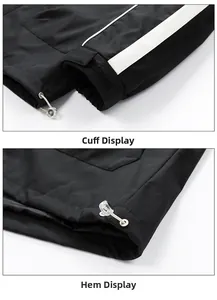 Detail der verstellbaren Klettbündchen und des elastischen Kordelzugs am Herrenjacke