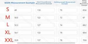 Size chart showing shoulder, chest, and length for men's graphene hooded jacket