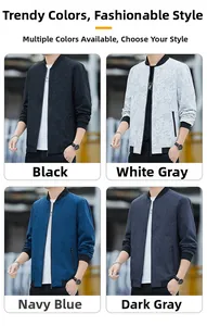 Detail view of four color options for slim fit camo jackets with ribbed baseball collars