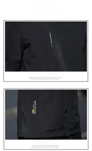 Detail of waterproof zipper pocket and durable ripstop fabric on men's jacket