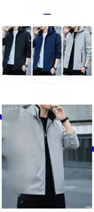 Vestes à capuche pour hommes coupe ajustée disponibles en noir, bleu et gris