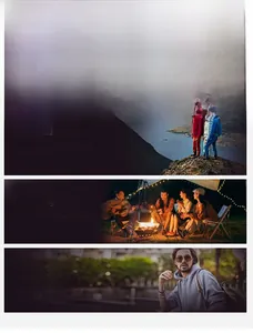 Waterproof outdoor jacket shown in hiking, camping, and urban commuting scenarios