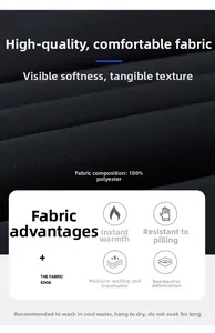 Détail de la texture en 100% polyester montrant chaleur et propriétés anti-boulochage