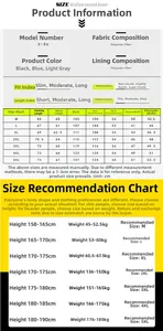 Tableau des tailles pour veste à capuche homme avec mesures du M au 5XL et tissu