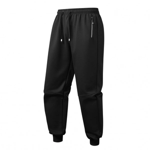 Men Fleece Lined Sweatpants Winter Warm Joggers With Zipper Pockets Drawstring Waist Loose Fit Athletic Trousers For Men Casual Wear