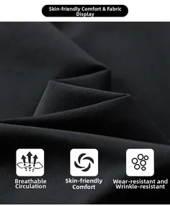 Detailed macro view of black high-density jacket fabric showing texture and soft drape