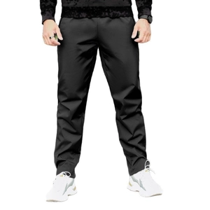 Men's black fleece-lined thermal trousers in slim straight cut for autumn and winter