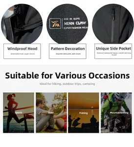 Detail view of water-resistant zipper and removable hood on black outdoor jacket