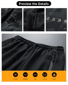 Detailed view of men's athletic joggers with drawstring waist and zip pockets