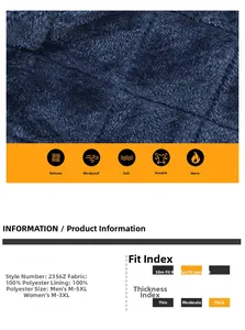 Macro view of dark blue quilted fleece fabric for waterproof windbreaker jacket