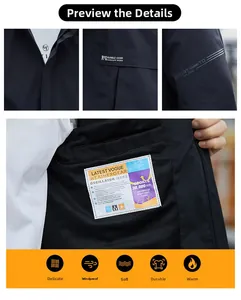 Detail view of breathable mesh lining and 20,000mm waterproof label on outdoor jacket