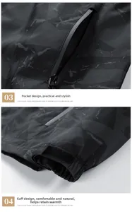 Detailed view of the functional hidden zipper pocket and adjustable velcro windproof cuffs